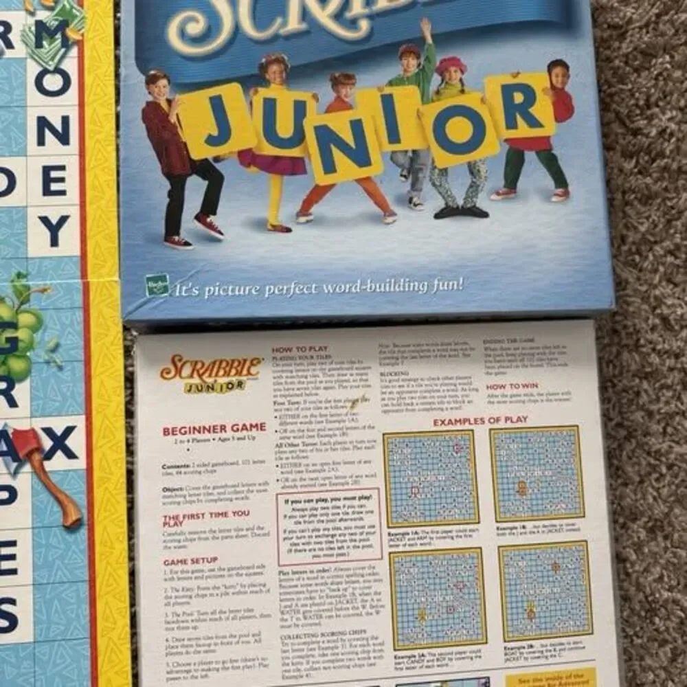 Scrabble Junior: Your Child's First Crossword Game! (1999 Vintage) Learning Toy